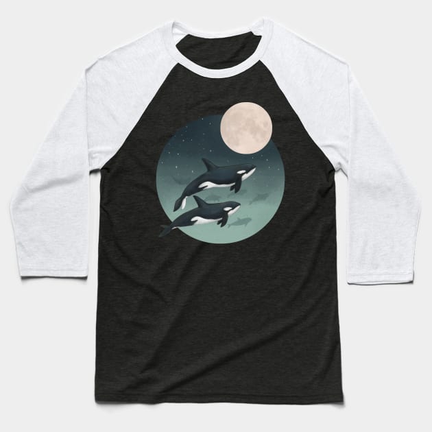Moonlight Caravan Baseball T-Shirt by LauraGraves